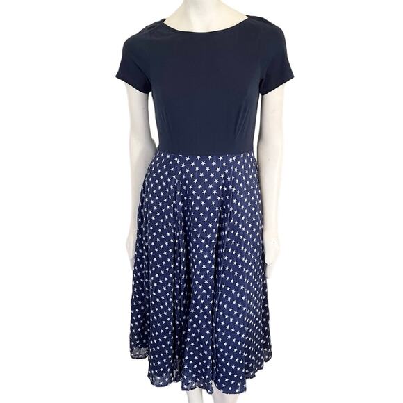 ESHAKTI Wayward Fancies Patriotic Star Print Midi Dress with Pockets SZ 6 - Picture 1 of 10